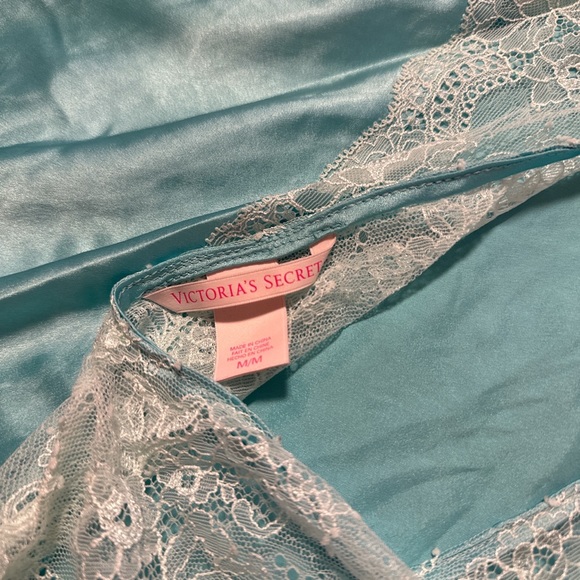 Victoria’s secret blue and white lace slip dress. size M - Picture 3 of 3